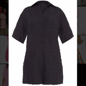 Pretty Little Thing Black Oversized Romper NWOT
